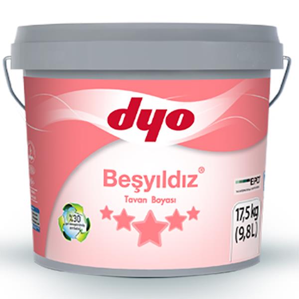 DYO BEŞYILDIZ TAVAN BOYASI 17.5KG BEYAZ