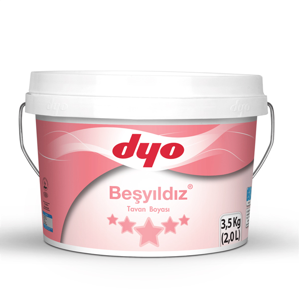 DYO BEŞYILDIZ TAVAN BOYASI 3.5 KG BEYAZ