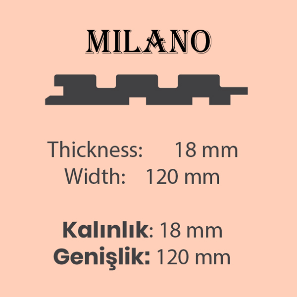 MİLANO AHŞAP PANEL 18mm (12CM x 280CM)